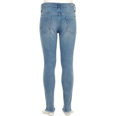 Girls blue ripped Amelie skinny jeans